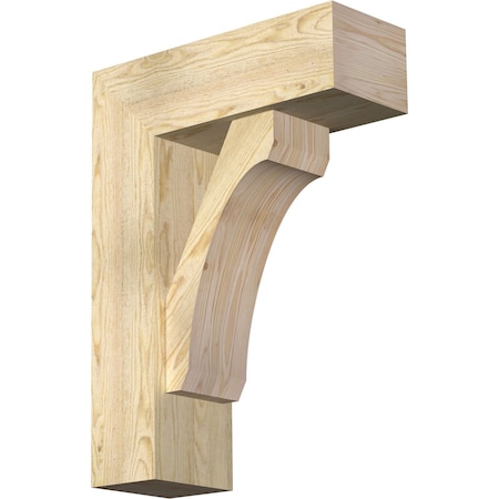 Ekena Millwork Legacy Block Rough Sawn Bracket w/ Offset Brace, Douglas Fir, 8"W x 22"D x 30"H BKT0806X22X30LEC05RDF